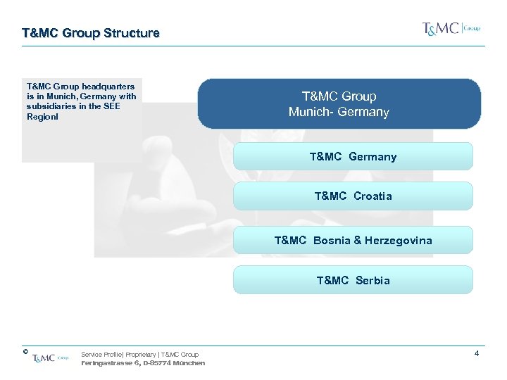 T&MC Group Structure T&MC Group headquarters is in Munich, Germany with subsidiaries in the