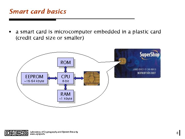 Smart card basics § a smart card is microcomputer embedded in a plastic card