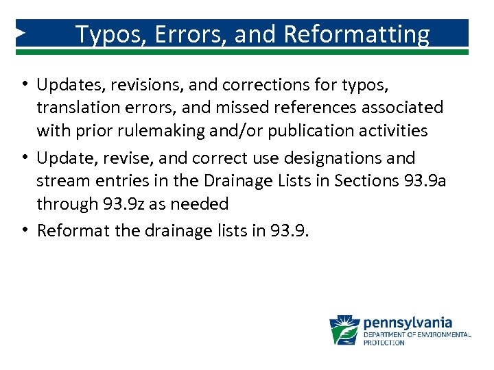 Typos, Errors, and Reformatting • Updates, revisions, and corrections for typos, translation errors, and