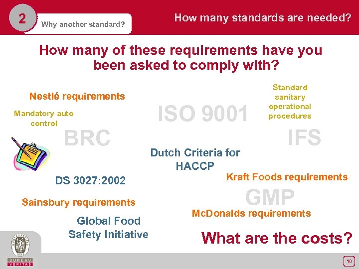 2 Why another standard? How many standards are needed? How many of these requirements