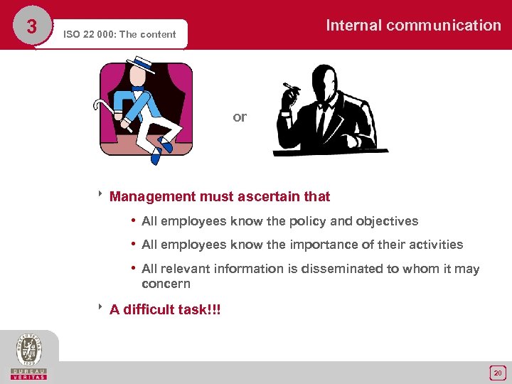 3 Internal communication ISO 22 000: The content or 8 Management must ascertain that