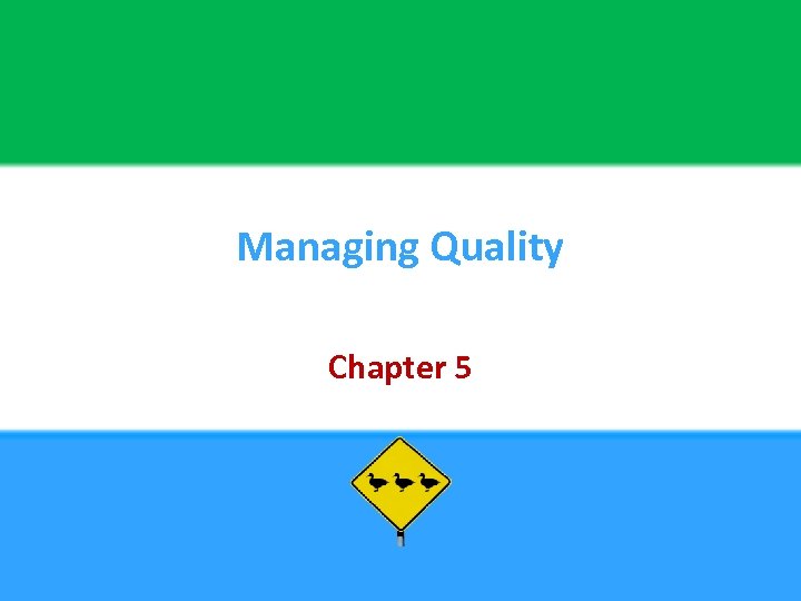 Managing Quality Chapter 5 