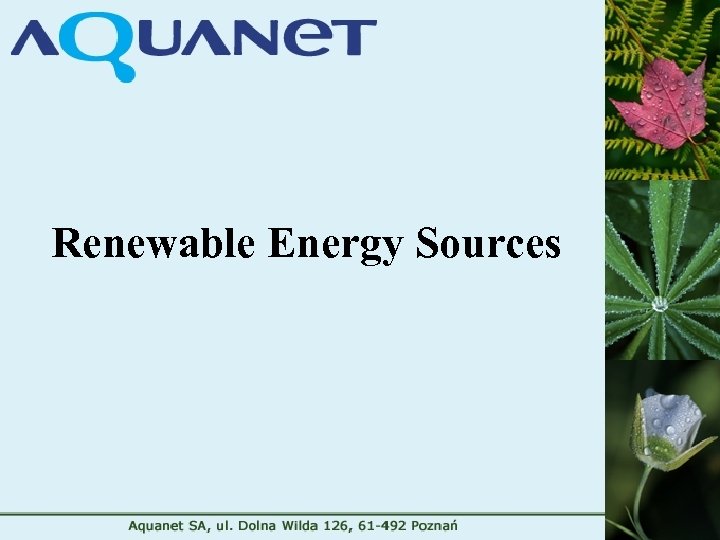 Renewable Energy Sources 