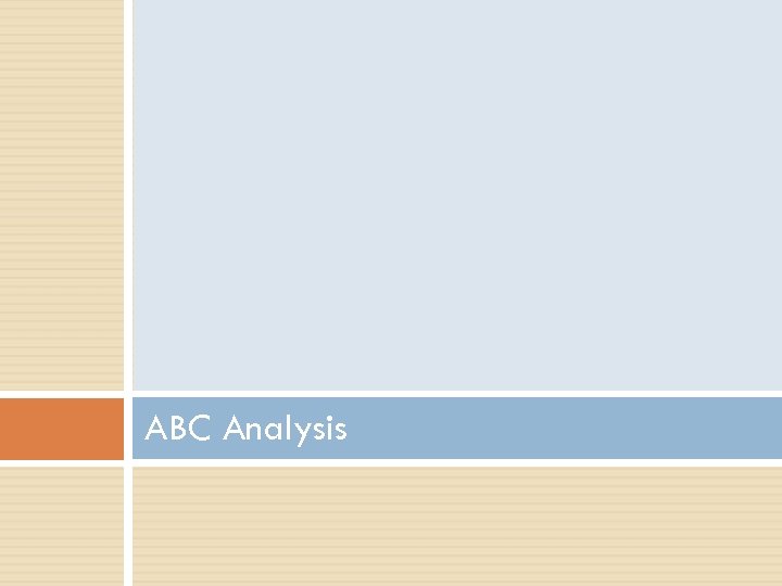 ABC Analysis 