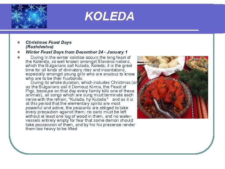 KOLEDA l l l Christmas Feast Days (Rozhdestvo) Winter Feast Days from December 24