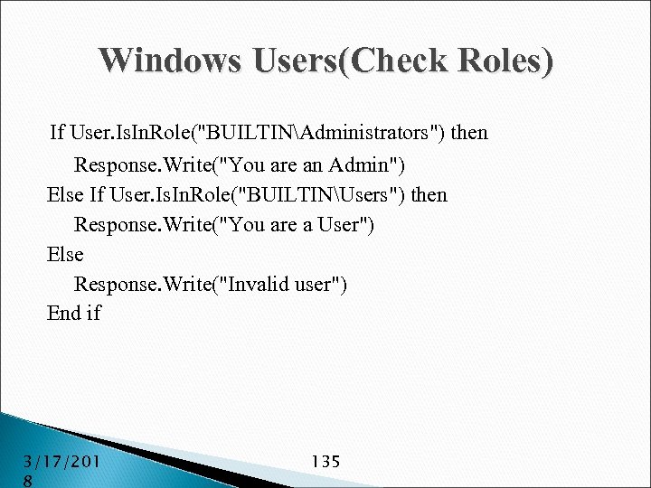 Windows Users(Check Roles) If User. Is. In. Role(