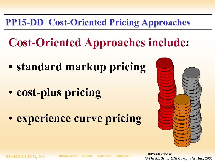 PP 15 -DD Cost-Oriented Pricing Approaches Cost-Oriented Approaches include: • standard markup pricing •