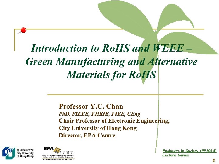 Introduction to Ro. HS and WEEE – Green Manufacturing and Alternative Materials for Ro.