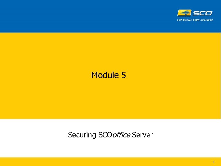 Module 5 Securing SCOoffice Server 1 