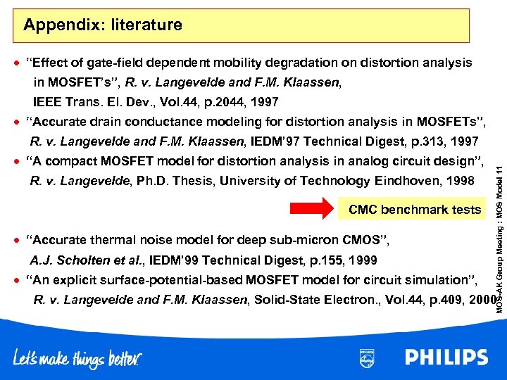 Appendix: literature · “Effect of gate-field dependent mobility degradation on distortion analysis in MOSFET’s”,