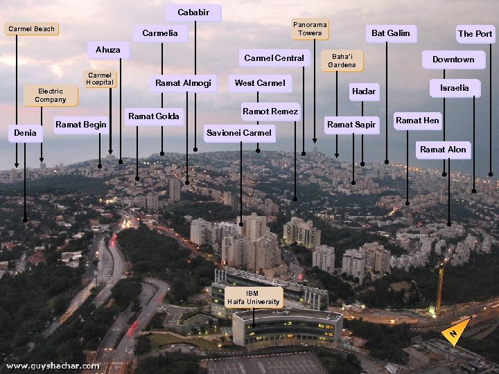 Cababir Carmel Beach Panorama Towers Carmelia Ahuza Carmel Hospital Electric Company Denia Ramat Begin