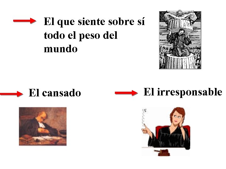 El que siente sobre sí todo el peso del mundo El cansado El irresponsable