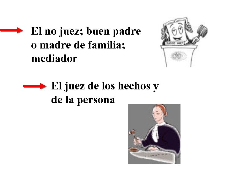 El no juez; buen padre o madre de familia; mediador El juez de los