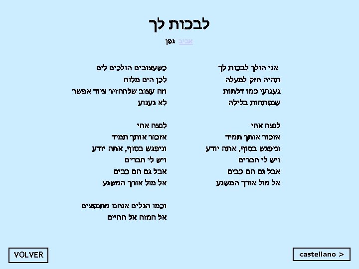  לבכות לך אביב גפן אני הולך לבכות לך תהיה חזק למעלה געגועי כמו