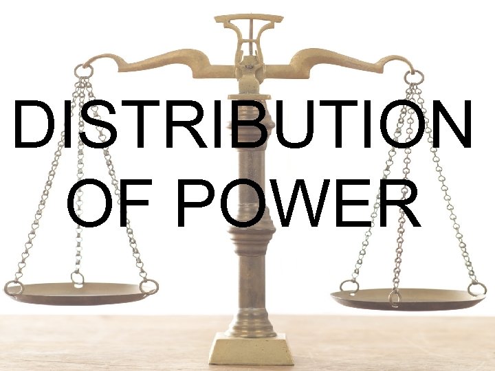 DISTRIBUTION OF POWER 