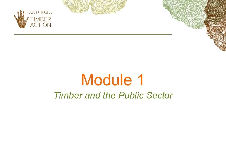 Module 1 Timber and the Public Sector 