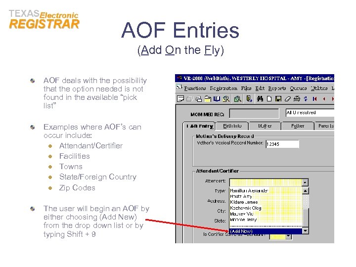 AOF Entries (Add On the Fly) AOF deals with the possibility that the option