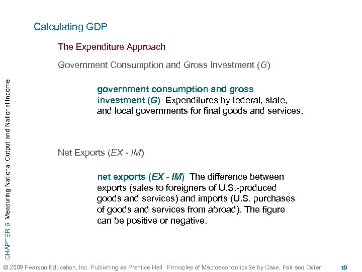 Calculating GDP The Expenditure Approach CHAPTER 6 Measuring National Output and National Income Government