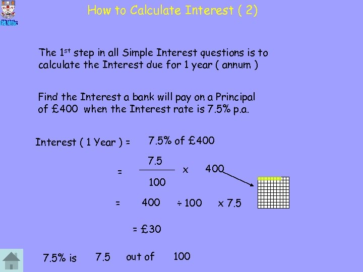 How to Calculate Interest ( 2) The 1 st step in all Simple Interest