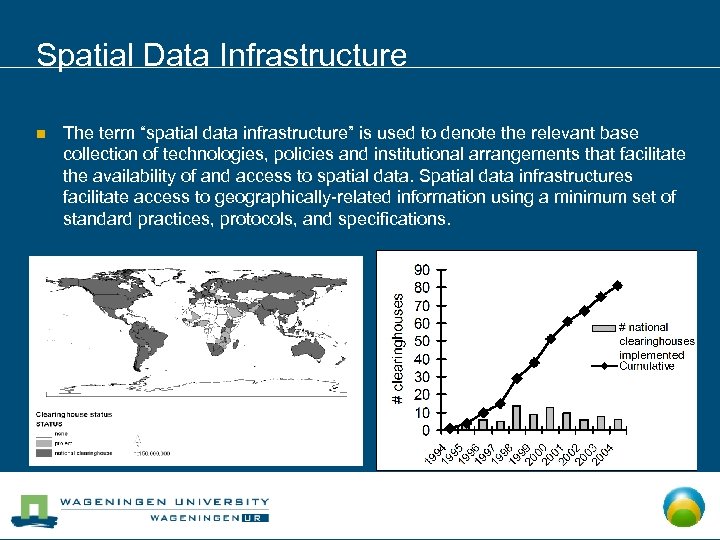 Spatial Data Infrastructure n The term “spatial data infrastructure” is used to denote the
