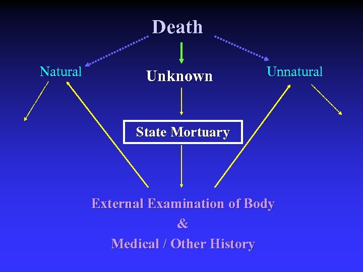 Death Natural Unknown Unnatural State Mortuary External Examination of Body & Medical / Other