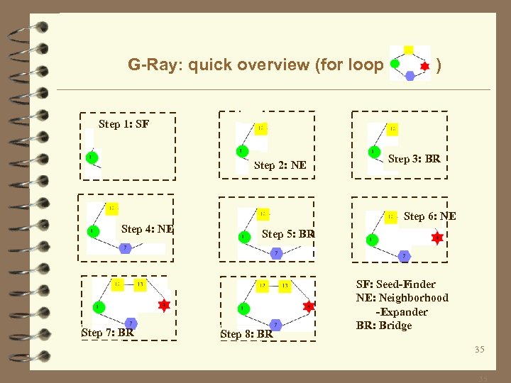G-Ray: quick overview (for loop ) Step 1: SF Step 2: NE Step 4: