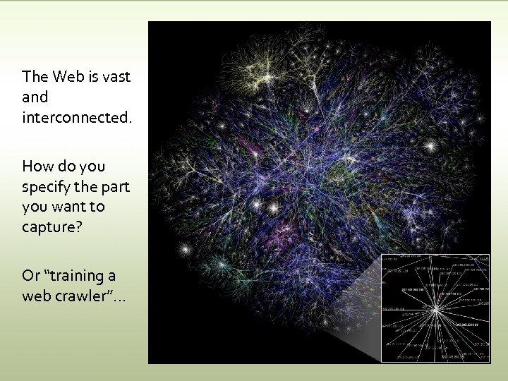 The Web is vast and interconnected. How do you specify the part you want
