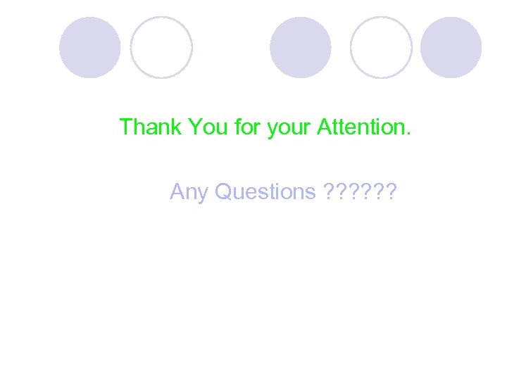Thank You for your Attention. Any Questions ? ? ? 