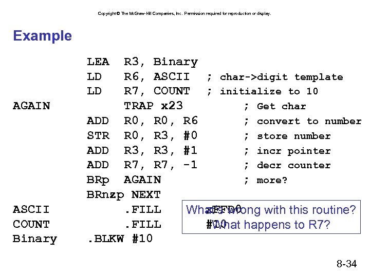 Copyright © The Mc. Graw-Hill Companies, Inc. Permission required for reproduction or display. Example