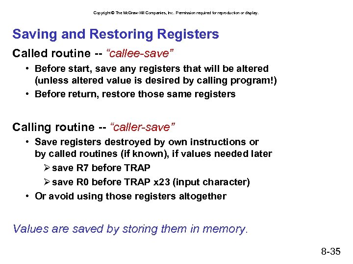 Copyright © The Mc. Graw-Hill Companies, Inc. Permission required for reproduction or display. Saving