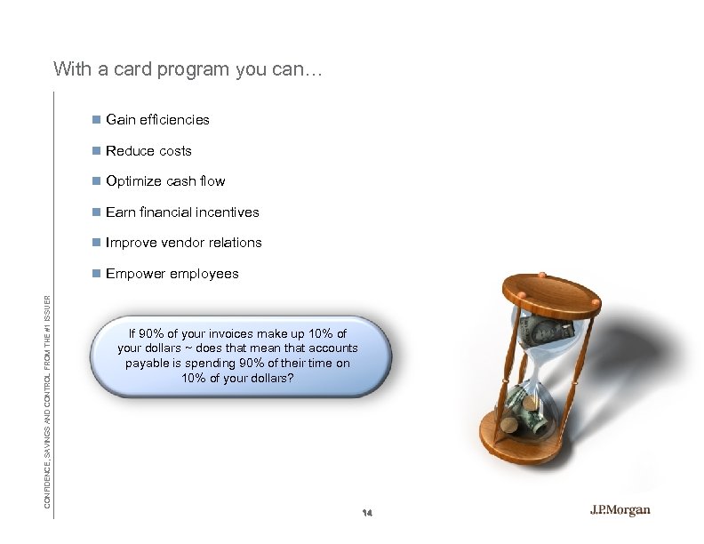 With a card program you can… n Gain efficiencies n Reduce costs n Optimize