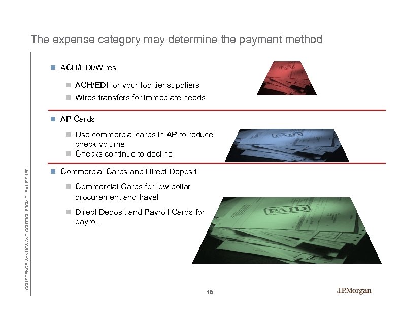 The expense category may determine the payment method n ACH/EDI/Wires n ACH/EDI for your