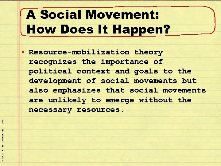 A Social Movement: How Does It Happen? © 2011 W. W. Norton Co. ,