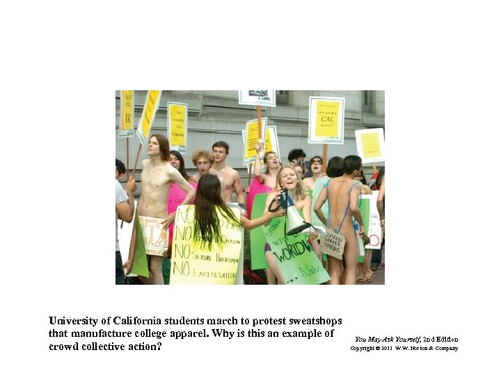 University of California students march to protest sweatshops that manufacture college apparel. Why is