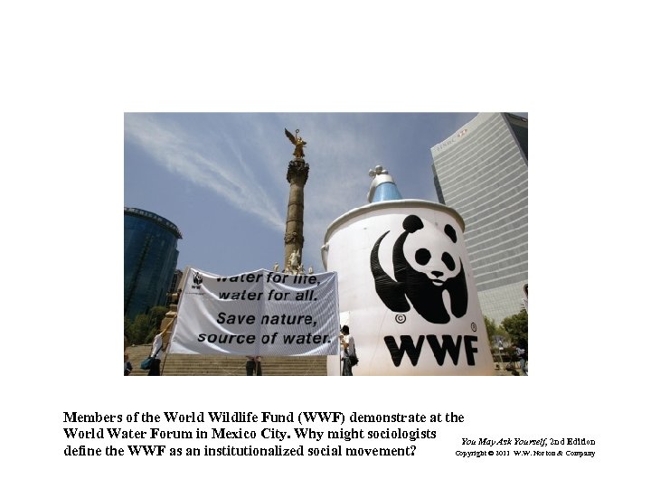 Members of the World Wildlife Fund (WWF) demonstrate at the World Water Forum in