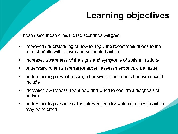 Learning objectives Those using these clinical case scenarios will gain: • improved understanding of