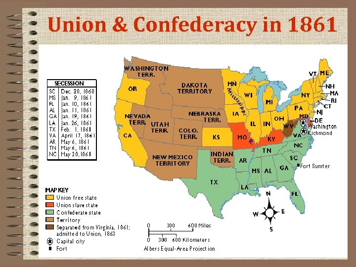 Union & Confederacy in 1861 