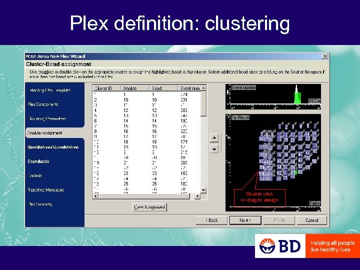 Plex definition: clustering Double click or drag to assign 