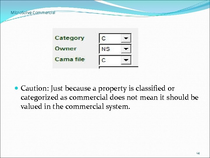 Micro. Solve Commercial Caution: Just because a property is classified or categorized as commercial