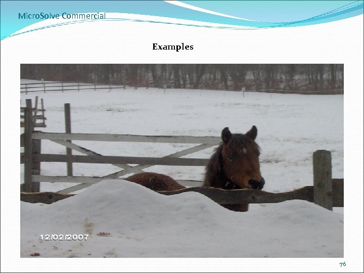 Micro. Solve Commercial Examples 76 