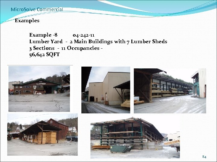 Micro. Solve Commercial Examples Example -8 04 -242 -11 Lumber Yard - 2 Main