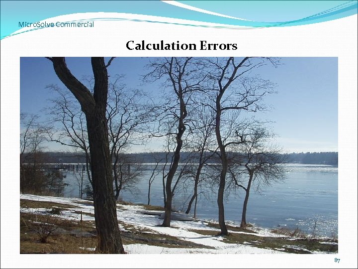 Micro. Solve Commercial Calculation Errors 87 