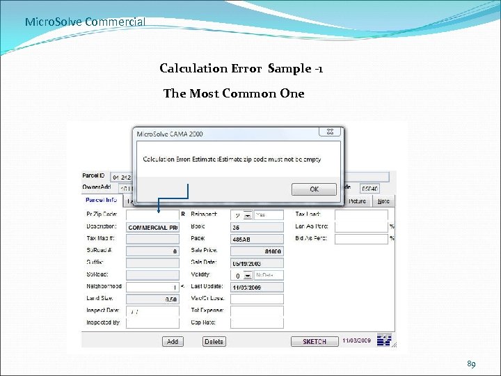 Micro. Solve Commercial Calculation Error Sample -1 The Most Common One 89 