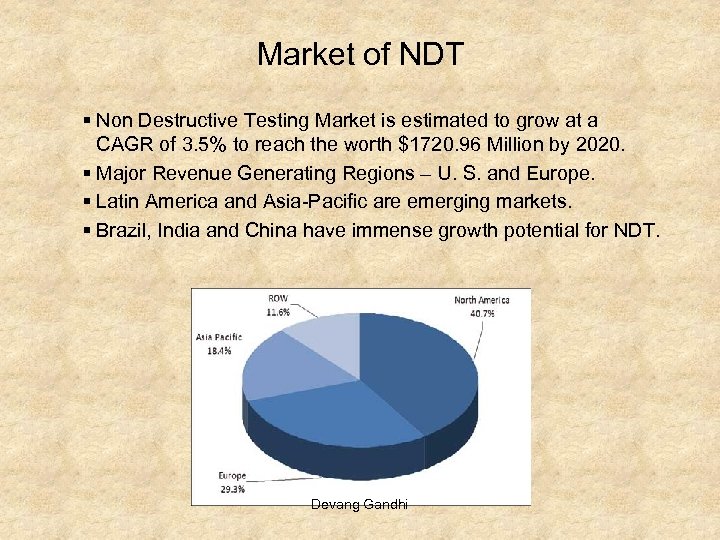 Market of NDT § Non Destructive Testing Market is estimated to grow at a