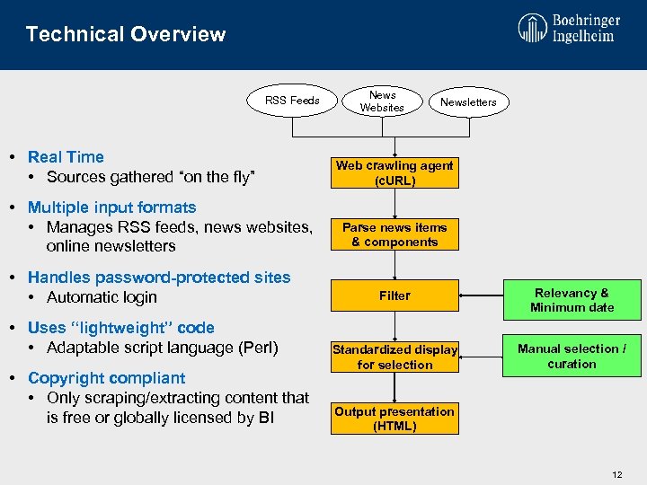 Technical Overview RSS Feeds • Real Time • Sources gathered “on the fly” •
