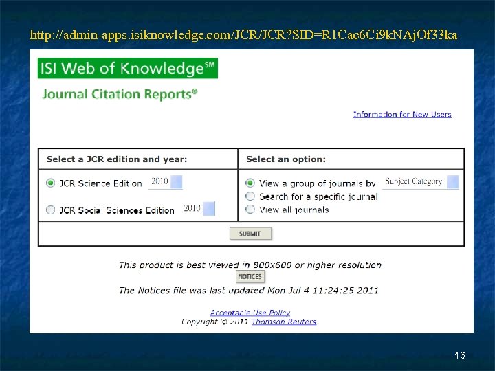 http: //admin-apps. isiknowledge. com/JCR? SID=R 1 Cac 6 Ci 9 k. NAj. Of 33