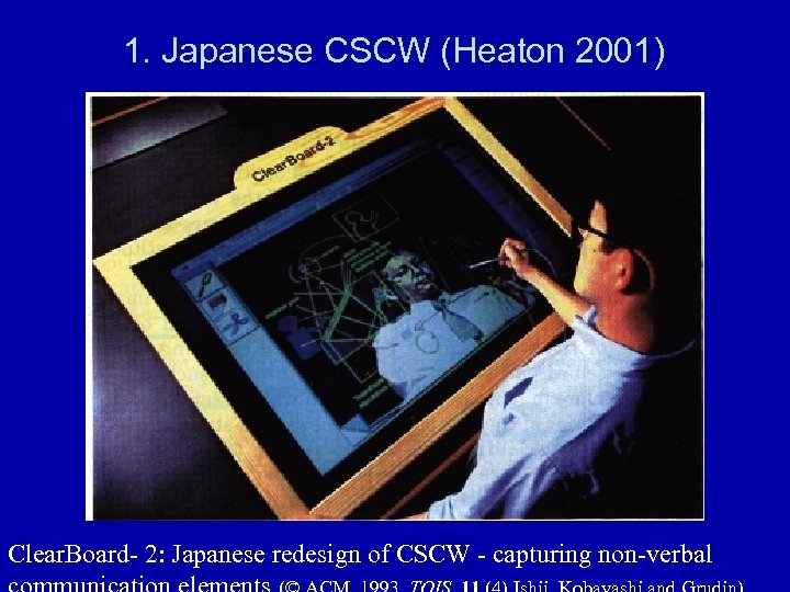 1. Japanese CSCW (Heaton 2001) Clear. Board- 2: Japanese redesign of CSCW - capturing