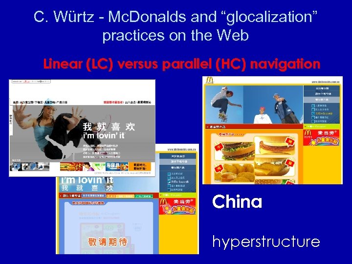 C. Würtz - Mc. Donalds and “glocalization” practices on the Web Linear (LC) versus