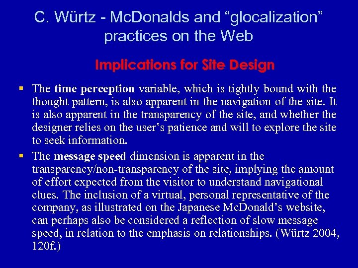 C. Würtz - Mc. Donalds and “glocalization” practices on the Web Implications for Site