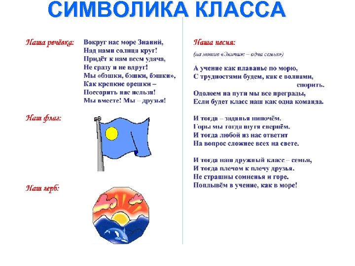 СИМВОЛИКА КЛАССА 